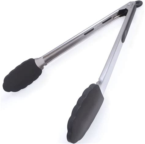 Kitchen Tongs 12 Inch Stainless Steel Food Tongs With Silicone Tips