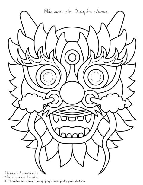 Related post to free printable chinese dragon coloring pages. ¿Qué puedo hacer hoy?: Máscara de dragón chino | china | Pinterest | China, Chinese crafts and ...
