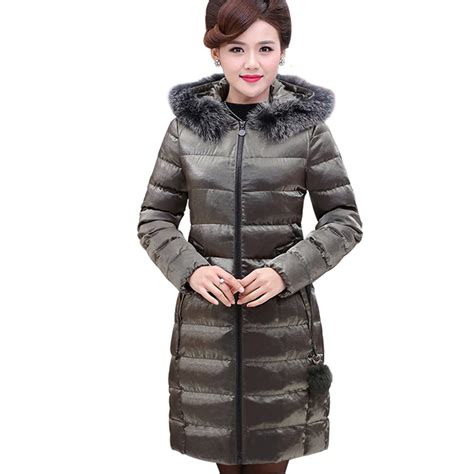 Women Parkas 2017 New Winter Thick Mother Fitted Long Jackets Ladies