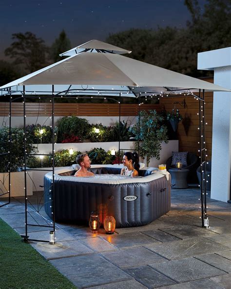 Get The Perfect Gazebo For Your Garden Hot Tub Backyard Hot Tub Outdoor Hot Tub Lights