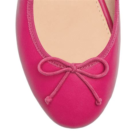 Pink Italian Leather Ballet Flats With Bow Etsy
