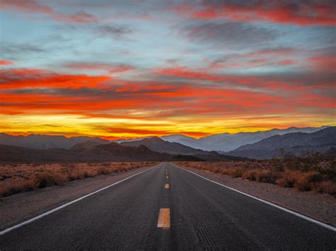Death Valley Highway Desert Road Sunset Death Valley Nati Flickr