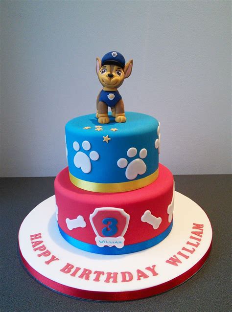 Chase Paw Patrol 2 Tier Cake Compleanno Francesco Pinterest