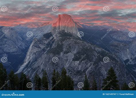 Sunset Over Half Dome From Glacier Point Stock Image Image Of