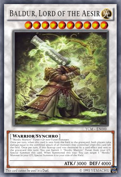 Baldur Lord Of The Aesir Casual Cards Yugioh Card Maker Forum