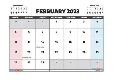 Fillable Calendar February 2023 Printable Word Searches
