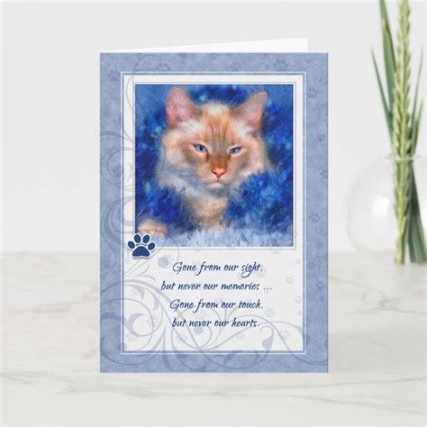 Pet Sympathy Loss Of Cat Siamese Card