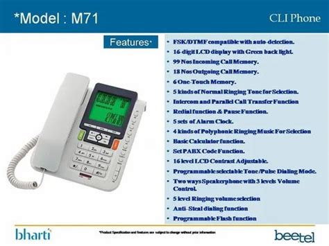 Wired Plastic Beetel M71 Corded Landline Phone White At Rs 1250 In Surat