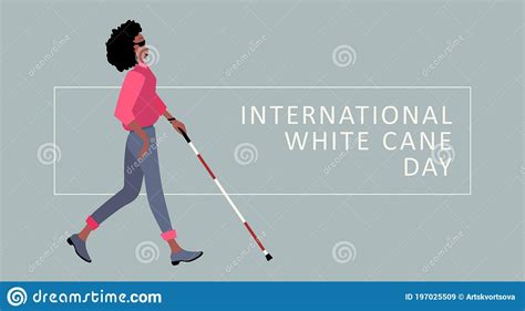 White Cane Safety Day Vector Illustration White Cane International Day