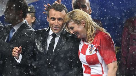 In Pics: Croatian President Kolinda Grabar-Kitarovic hugs Macron