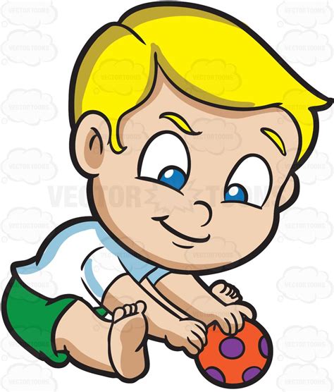 Baby Playing A Baby Boy Playing With Ball At Tornado Cartoon Clipart