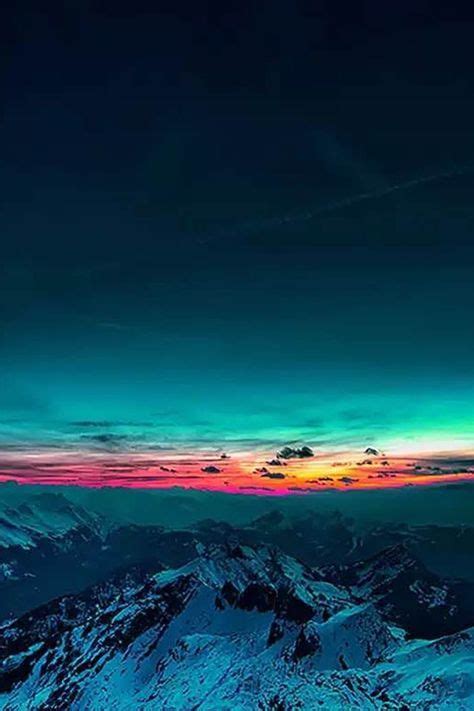 Sky On Fire Mountain Range Sunset Iphone 4s Wallpaper Wallpaper