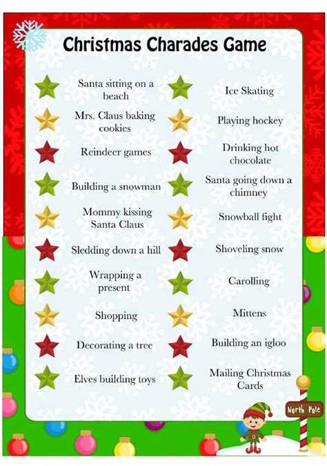 Free Printable Holiday Charades Here Are My Favorite Christmas Charades