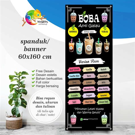 Spanduk Banner Berdiri Minuman Boba Keren Lazada Indonesia