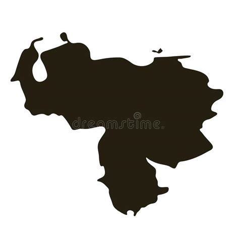 Mapa De Venezuela Ilustración Vectorial De Mapa Negro Sólido