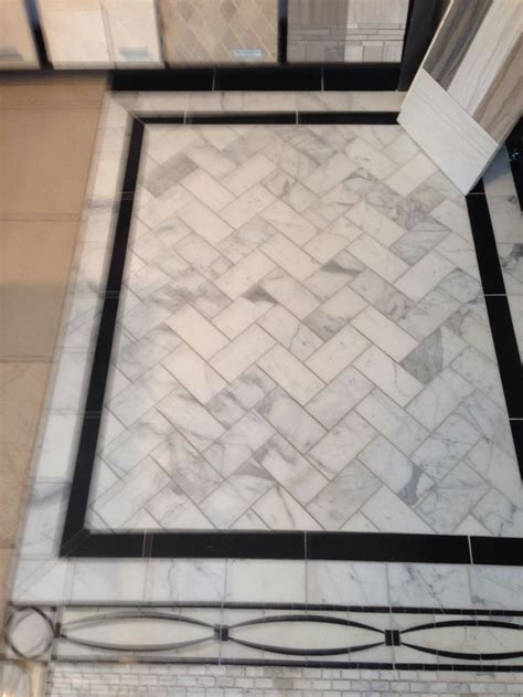 Marble Tile Floor With Black Border Stonetile Floors