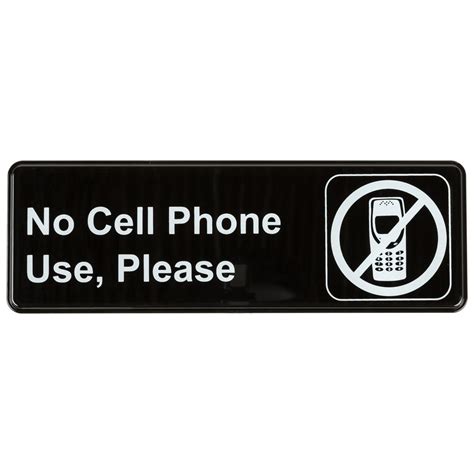 No Cell Phone Use Please Sign Black And White 9 X 3