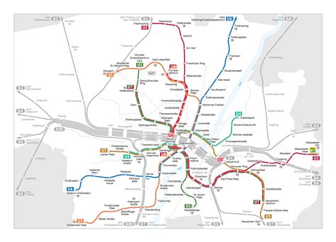 Large Detailed U Bahn Map Of Munich City Munich Germany Europe