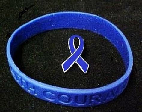 Colon Cancer Awareness March Blue Ribbon Lapel Pin Silicone Bracelet