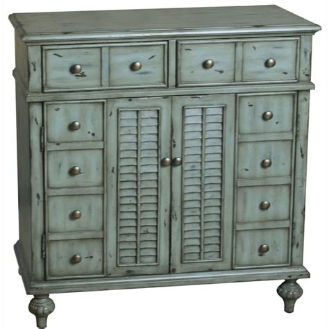 Shop Hand Painted Distressed Weathered Blue Finish Accent Chest