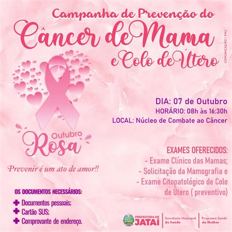 Outubro Rosa Campanha De Preven O Do C Ncer De Mama E Colo De Tero