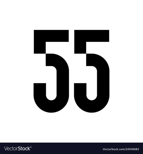55 Fifty Five Number Logo Icon Sign Royalty Free Vector