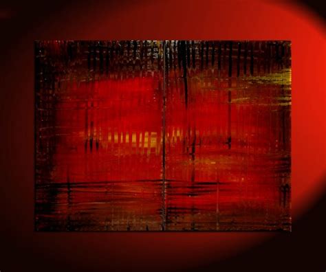 Large Red Abstract Painting Bold Modern Original Textured