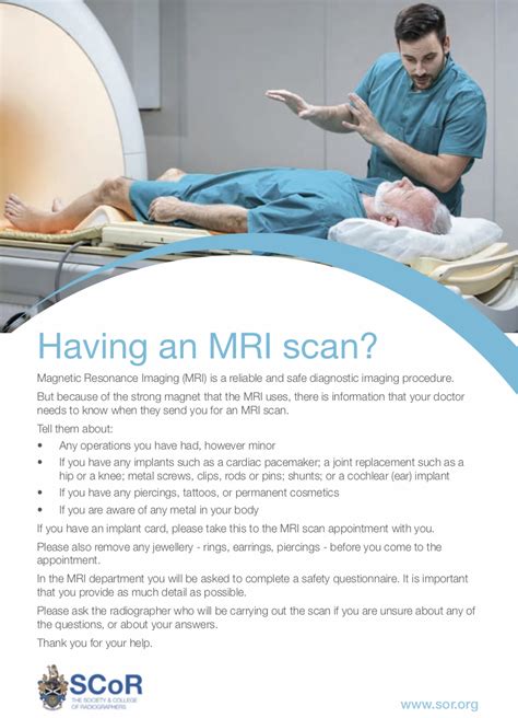 Patient Safety Leaflet Having An Mri Scan Sor