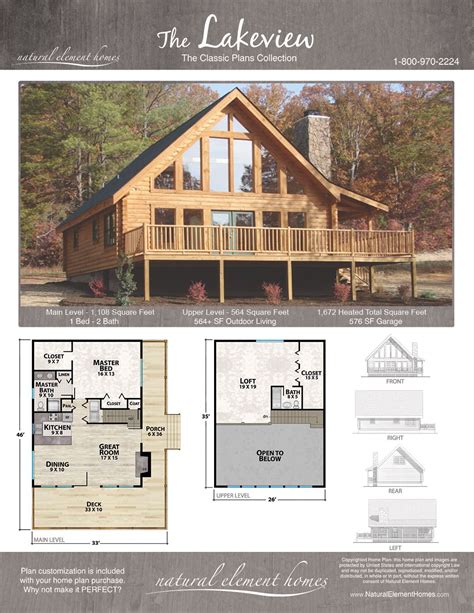 Lakefront Cottage Plans With Wooden Floor