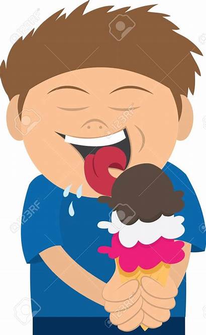 Licking Ice Cream Lick Clipart Kid Cone