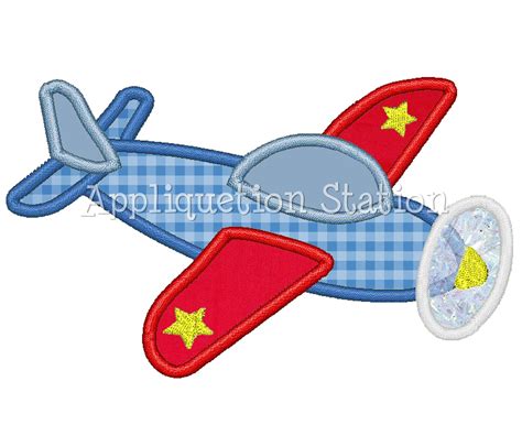 Airplane Plane Applique Machine Embroidery By Appliquetionstation