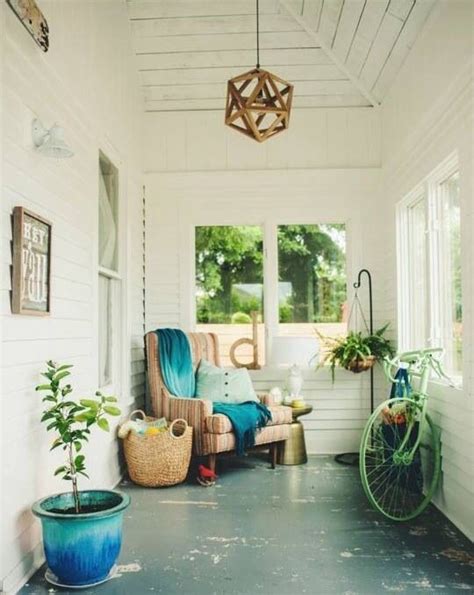 A Charming Covered Porch On A Budget House With Porch