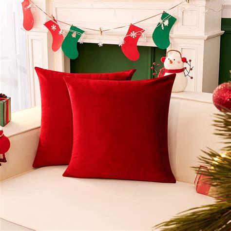 Deconovo Decorative Velvet Throw Pillow Covers Soft Square Cushion