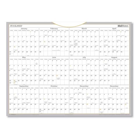 At A Glance Wallmates Dry Erase Yearly Calendar Yearly Wall Calendars