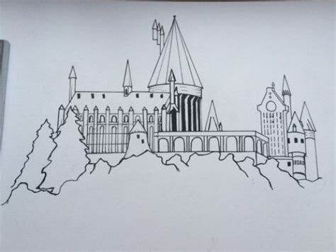 Harry Potter Hogwarts Castle Sketch 9x12 Hand Drawn Di 2021