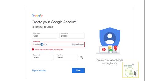 If the user name is unavailable, gmail asks you to enter a different user name. How to Create New Gmail Account - Gmail.com Sign Up ...