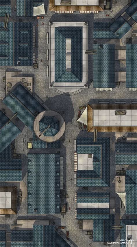 City Streets And Alleys 25x45 Battlemaps Fantasy City Map Dnd