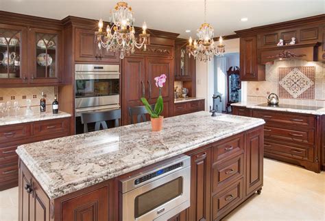 This Central Ohio Kitchen Is Filled With Dark Cherry Wood Cabinets And