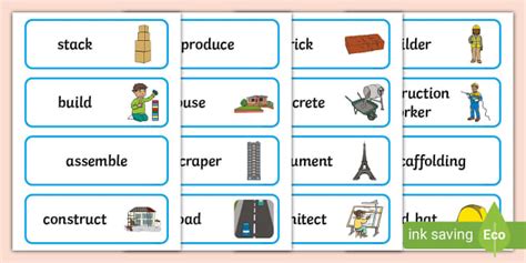 Building And Construction Word Cards Teacher Made Twinkl