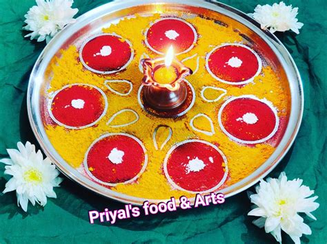 Pooja Thali Puja Mandir Decoration Items Aarti Plate Diwali Laxmi Pujan