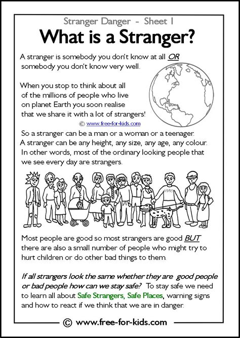 Stranger Danger Worksheets And Colouring Pages Teaching Safety