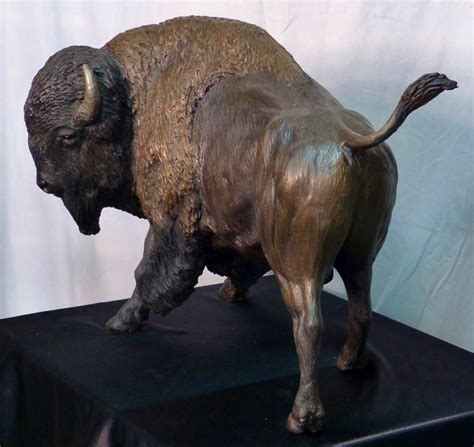 Bison Buffalo Bronze Sculpture Tom Hjorleifson