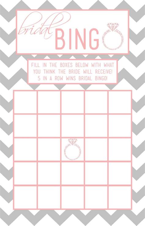 Bridal Bingo A Dash Of Chaos For Blank Bridal Shower Bingo Template