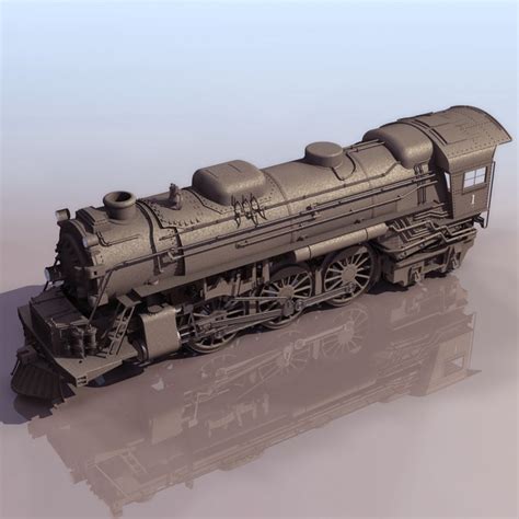 Vintage Steam Locomotive 3d Model 3ds Files Free Download