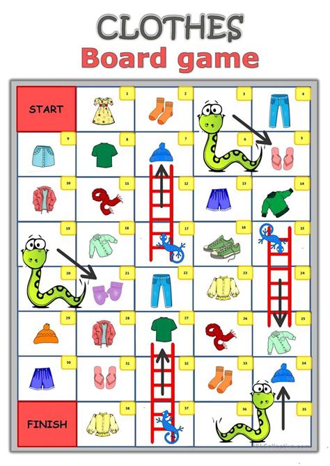 Clothes Board Game Worksheet Free Esl Printable Worksheets Made By