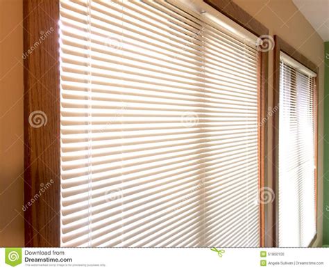 Mini Blinds 2 Wood Window Frames Stock Photo Image Of
