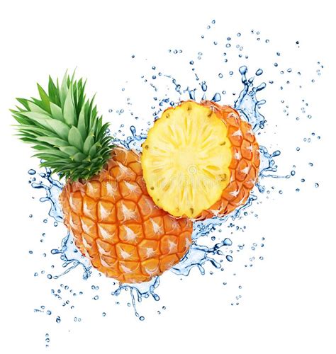 Whole Pineapple With Slice Isolated On White Background Stock Image