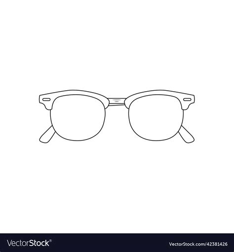 Sunglasses Outline Icon On Isolated White Vector Image