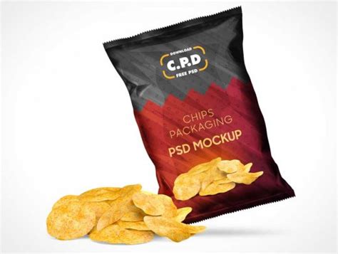 Free Sealed Foil Potato Chip Bag Mockup | Oceanmockups