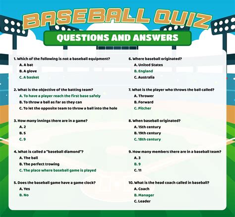 Baseball Trivia Questions And Answers Printable Challenge Your